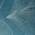 Koc GINKO1 miękki i miły w dotyku z błyszczącym nadrukiem z motywem liści miłorzębu - 150 x 200 cm - niebieski 4