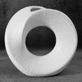 Wazon ceramiczny RISO z drobnym wzorem - 23 x 9 x 22 cm - biały 1