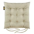 Dwustronna welwetowa poduszka siedziskowa na krzesło z dziewięcioma pikowaniami, gramatura 260 g/m2 - 40 x 40 x 6 cm - jasnobrązowy 2