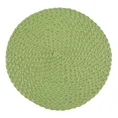 Podkładka pleciona okrągła przeszywana srebrną nicią - ∅ 38 cm - zielony 1