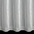 Tkanina firanowa, matowa z delikatnym deszczykiem, zdobiona geometrycznym haftem - 180 cm - biały 3