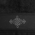 Ręcznik z bordiurą zdobioną ornamentowym haftem - 50 x 90 cm - czarny 2