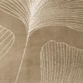 Koc GINKO1 miękki i miły w dotyku z błyszczącym nadrukiem z motywem liści miłorzębu - 150 x 200 cm - ciemnobeżowy 4