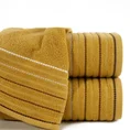 DESIGN 91 Ręcznik IZA klasyczny jednokolorowy z bordiurą w pasy - 50 x 90 cm - musztardowy 1