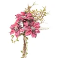 Bukiet kwiatów sztucznych z płatkami z jedwabistej tkaniny - dł. 30 cm dł. kwiat 13 cm - fioletowy 1