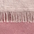 Koc DUO dwukolorowy bawełniano-akrylowy  z frędzlami, dwustronny - 150 x 200 cm - różowy 3