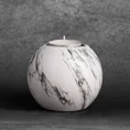Świecznik ceramiczny SANA  z marmurkowym wzorem - ∅ 9 x 8 cm - biały 1