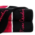 PIERRE CARDIN Ręcznik LUCA w kolorze czerwono-czarnym, z logo Pier Cardin - 70 x 140 cm - czerwony 1