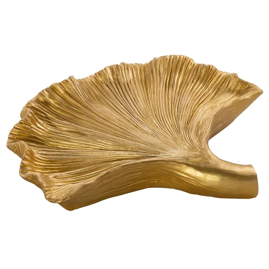 Liść - patera ceramiczna złota - 46 x 43 x 9 cm - złoty