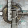 Obraz CIRCLE abstrakcyjny, ręcznie malowany na płótnie - 80 x 80 cm - beżowy 1