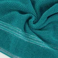 EWA MINGE Ręcznik FILON w kolorze turkusowym, w prążki z ozdobną bordiurą przetykaną srebrną nitką - 50 x 90 cm - turkusowy 5