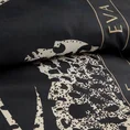 EWA MINGE Komplet pościeli ELENA z makosatyny, najwyższej jakości satyny bawełnianej z designerskim wzorem z motywami zwierzęcymi - 160 x 200 cm - czarny 4