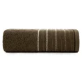 DESIGN 91 Ręcznik IZA klasyczny jednokolorowy z bordiurą w pasy - 70 x 140 cm - brązowy 3