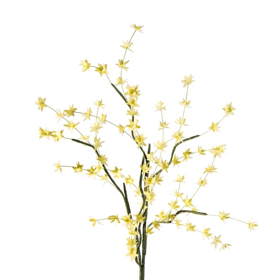 FORSYCJA gałązka ozdobna z kwiatami, kwiat sztuczny dekoracyjny - dł.90cm dł.kwiat 50cm - żółty
