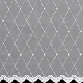 Tkanina firanowa aden zdobiona haftem we wzór geometryczny - 160 cm - biały 4