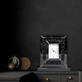 Dekoracyjny zegar stojący ze szkła i drobnych kryształków - 30 x 3 x 30 cm - srebrny 5