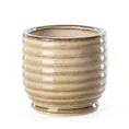 Osłonka ceramiczna BENA z poziomymi prążkami - ∅ 12 x 11 cm - jasnobrązowy 2