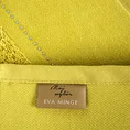 EVA MINGE Ręcznik KARINA w kolorze musztardowym, zdobiony aplikacją z cyrkonii na miękkiej szenilowej bordiurze - 70 x 140 cm - musztardowy 6