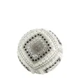 Kula dekoracyjna zdobiona kryształkami i perełkami - ∅ 9 x 9 cm - biały 1