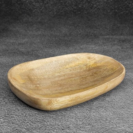 Patera drewniana w stylu boho 18 x 14 x 3 cm brązowy