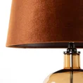 Lampa stołowa HAIDI na podstawie ze szkła z abażurem ze lśniącego welwetu - 32 x 37 x 57 cm - rudy 4