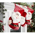 Skarpeta świąteczna MORYS z  trójwymiarową aplikacją z Mikołajem - 50 cm - biały 2