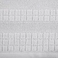 Ręcznik z wypukłą fakturą podkreślony welwetową bordiurą w krateczkę - 70 x 140 cm - jasnopopielaty 2