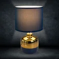 Lampka stołowa BELISA na dwukolorowej ceramicznej podstawie z abażurem z matowej tkaniny - ∅ 18 x 30 cm - granatowy 1
