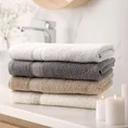 Ręcznik ALTEA z bordiurą z melanżowym pasem w stylu eko - 70 x 140 cm - jasnopopielaty 6
