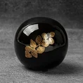 Kula ceramiczna z nadrukiem ażurowej złotej gałązki - ∅ 9 x 9 cm - czarny 1