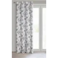 Zasłona FRIDA w stylu eko z tkaniny o luźnym naturalnym splocie z kwiatowym motywem - 140 x 260 cm - naturalny 2