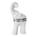 Figurka ceramiczna ZELDA słoń o prążkowanej fakturze - 13 x 7 x 25 cm - biały 2