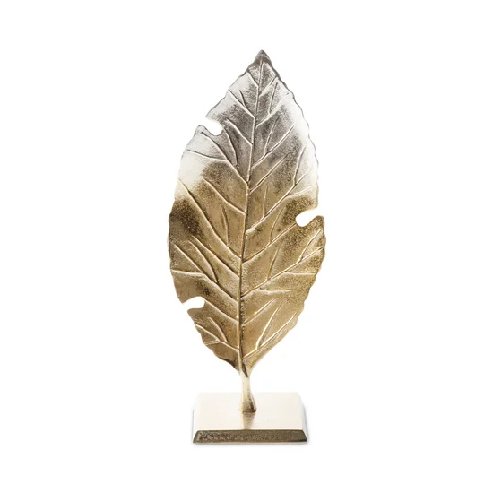Metalowa figurka PATO złoto-srebrny liść - 19 x 19 x 46 cm - srebrny