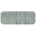 EUROFIRANY PREMIUM Ręcznik MILA  z włókien bambusowych z  bordiurą tkaną w ozdobne pasy 3D - 50 x 90 cm - srebrny 3