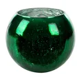 Osłona na donicę VERRE ze szkła artystycznego z marmurkową fakturą - ∅ 20 x 16 cm - zielony 1