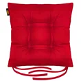 ADORE dwustronna welurowa poduszka siedziskowa na krzesło z czterema pikowaniami, gramatura 195 g/m2 - 40 x 40 x 8 cm - czerwony 2