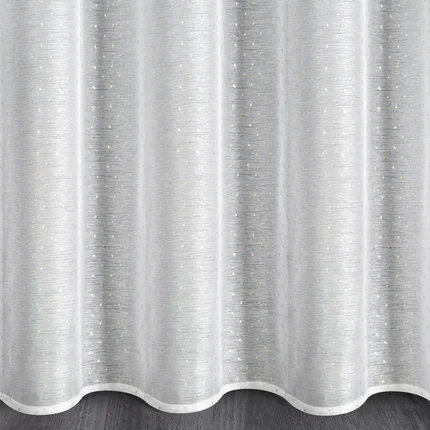Firana gotowa z jasnozłotym nadrukiem drobnych kwadracików Firana gotowa z jasnozłotym nadrukiem drobnych kwadracików - 140 x 250 cm