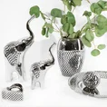 Wazon ceramiczny dekorowany lusterkami w stylu glamour srebrno-czarny - 14 x 9 x 20 cm - srebrny 5