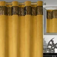 Zasłona JASPER z welwetu zdobiona połyskującym pasem cekinów - 140 x 250 cm - złoty 1