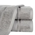 Ręcznik z bawełny egipskiej z żakardową bordiurą podkreśloną lśniącą nicią - 70 x 140 cm - stalowy 1
