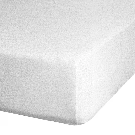 DESIGN 91 Prześcieradło z bawełny FROTTE z gumką, gramatura 170 g/m2 - 160 x 200 x 20 cm - biały