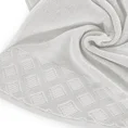 DIVA LINE Ręcznik TOBI w kolorze srebrnym, z żakardową bordiurą z geometrycznym, welurowym wzorem - 70 x 140 cm - srebrny 5