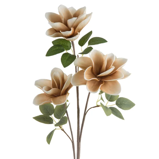MAGNOLIA sztuczny kwiat dekoracyjny z plastycznej pianki foamirian - ∅ 14 x 68 cm - beżowy