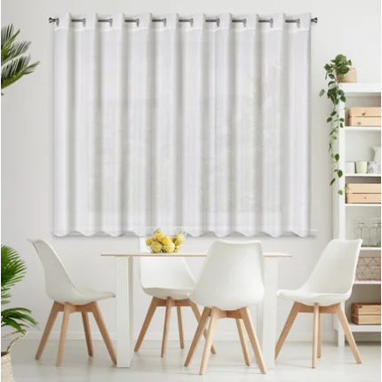 Firana gotowa SIBEL z szampańskim nadrukiem drobnych kwadracików Firana gotowa SIBEL z szampańskim nadrukiem drobnych kwadracików - 300 x 160 cm