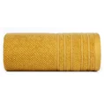 Ręcznik z welurową bordiurą przetykaną błyszczącą nicią - 70 x 140 cm - musztardowy 3