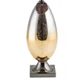 Lampa stołowa KAYLA na podstawie z metalu i szkła z welwetowym abażurem - ∅ 38 x 75 cm - ceglasty 4
