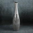 Wazon ceramiczny NELI o łączonych fakturach, nowoczesny - ∅ 10 x 41 cm - srebrny 1