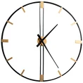 Dekoracyjny zegar ścienny z metalu w nowoczesnym minimalistycznym stylu - 80 x 5 x 80 cm - czarny 1