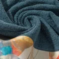 EVA MINGE Ręcznik ANABEL z puszystej bawełny z bordiurą zdobioną designerskim nadrukiem - 70 x 140 cm - turkusowy 5