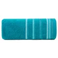 Ręcznik LIVIA  z kolorowymi paskami tkanymi we wzór jodełki - 50 x 90 cm - turkusowy 3